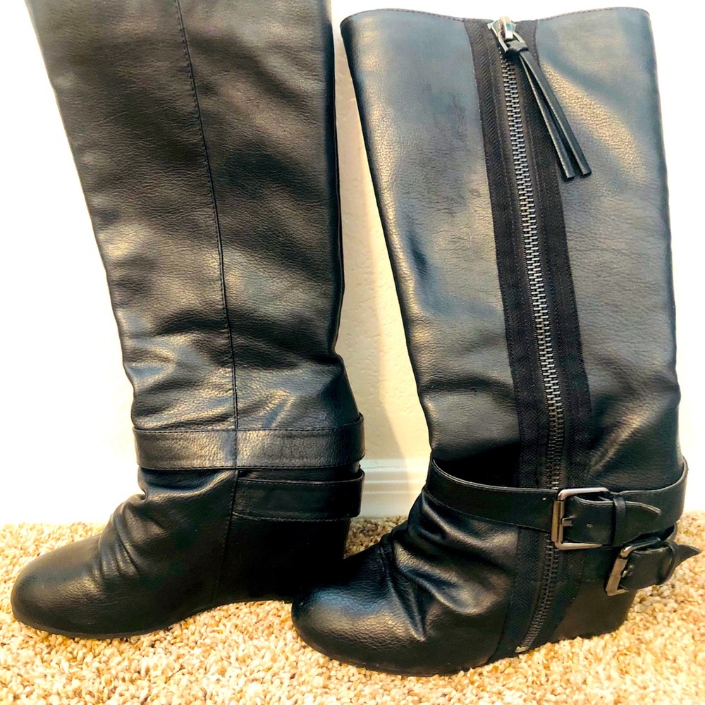 Aldo wedge knee high boots